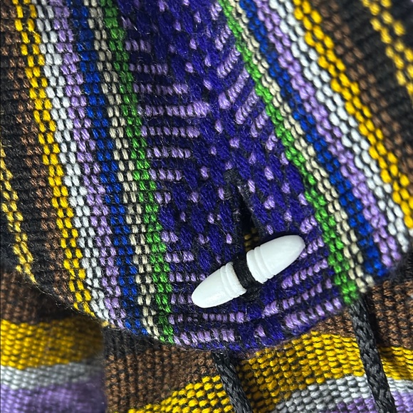 Striped Purple and Green tribal pull sack Backpack - Picture 5 of 16
